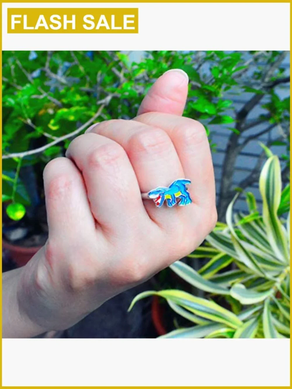 Adjustable T-Rex Mood Ring for Kids Dinos